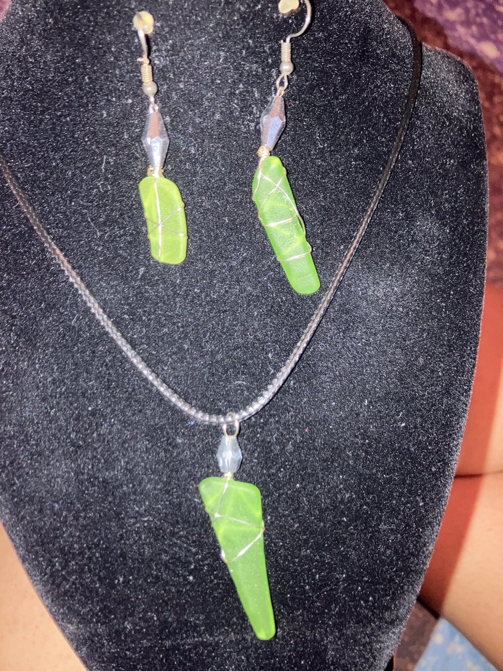 #155 handmade seaglass Jewelry set